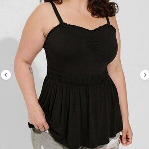 Torrid Super Soft Black Peplum Tank | Size 0